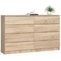 Akord Ladekast K160 met 8 Lades / Furniture Factory / Sonoma Eik / 160 x 99 x 40 cm