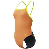 Speedo Fl Solid Tri Back Swimsuit Oranje UK 28 Vrouw