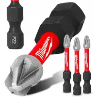 Milwaukee SHOCKWAVE Impact Bit PZ2 50mm Magnetisch (3 Stuks)