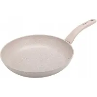 Galicja Traditionele koekenpan met marmeren anti-aanbaklaag, GRANITA, 26 cm, beige kleur, anti-aanbaklaag, antisliphandvat