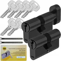 Yale Y600 Cilinderslot Set 30/40 + 30/40 met noodfunctie Zwart
