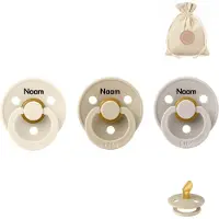 BIBS fopspenen anatomisch met naam - maat 1 - ivory, vanilla en sand + BolleToet speenzakje