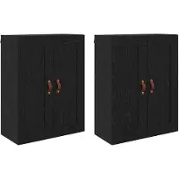 vidaXL Wandkast 2 st Zwart Eiken 69,5 x 34 x 90 cm Bewerkt hout