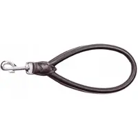 Dingo SOFT Ronde Leren Hondenriem - 33 cm Zwart
