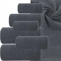 Eurofirany Luxe Katoenen Handdoekenset 6 Delig - 500g/m² - Staalgrijs