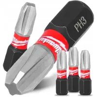 Milwaukee PH3 25mm Impact Bits - 3 Stuks - Magnetisch