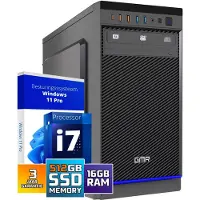 GMR Intel Ultra Compleet Desktop PC | Intel Core i7 | 16 GB RAM | 512GB SSD M.2 | DVD+RW | Windows 11 Pro | Business Office Multimedia Computer