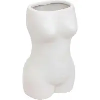 Atmosphera Elegante Keramische Vaas Soleya Body 10,5x17cm Wit