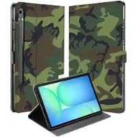 B2Ctelecom Samsung Galaxy Tab S10 FE | Tab S9 FE Book Case Hoesje met Standaard Army Dark