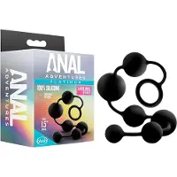 Anal Adventures - anale dildo met ribbels - zwart