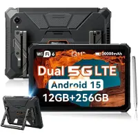 Blackview Active 12 Pro 5G Outdoor Tablet - 11 inch - 36 GB + 256 GB 30000 mAh 120 W snel opladen IP68 waterdicht 108 MP + 50 MP Dual SIM - Zwart