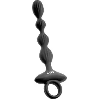 ANOS - 2-motorige anale vibrator met bewegende balletjes (zwart)