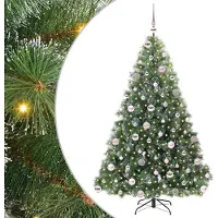 vidaXL Kunstkerstboom met 300 LED met standaard Groen 180 cm PE en PVC