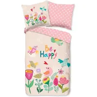 Good Morning Kinder Dekbedovertrek Katoen Renforcé Happily - pink 140x200/220cm