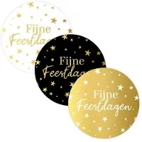 Kassaplan Stickers Fijne Feestdagen Wit/zwart/goud Verschillende verschillende Papier