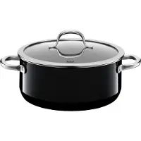 WMF Passion 2101297123 kookpan met deksel, geëmailleerd, diameter 24 cm, geschikt voor inductiekookplaten