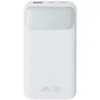 Rivacase Powerbank 10000mAh met 3 USB-poorten (1x USB-A + 2x USB-C), 22,5W PD/QC, geïntegreerde kabel, wit, merk