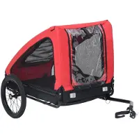 vidaXL Hondenfietstrailer rood en zwart