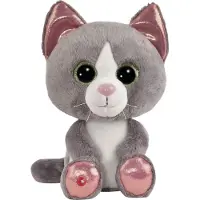 Nici knuffel kat Felinja grijs pluche speelgoed 25cm glitter.