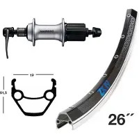 Exal Zx 19 26´´ V-brake Qr Achterwiel