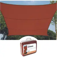 Perel Schaduwdoek, waterafstotend, 5 x 5 m, 160 g/m², polyester, vierkant, terracotta