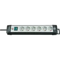 Brennenstuhl Premium-Line stekkerdoos 6-voudig zwart/lichtgrijs 3m H05VV-F 3G1,5
