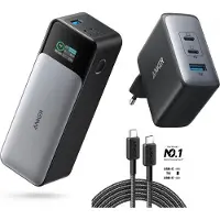 Anker 737 - Power Bank (PowerCore 24K) + 736 Nano II oplader (100W) + 322 USB-C kabel 1.8M - Voordeelbundel