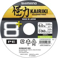 Shimano Fishing Line Kairiki 8+ Braided Line 3000 M Transparant 0.100 mm