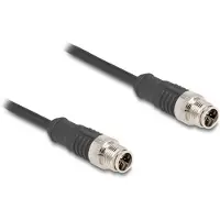 DeLOCK M12 8-pins X-gecodeerde industriële netwerkkabel | CAT5e | PVC | 1 meter
