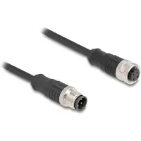 DeLOCK M12 4-pins D-gecodeerde industriële netwerk verlengkabel | CAT5e | PVC | 2 meter