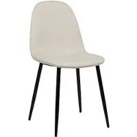 CLP Napier Eetkamerstoel - Modern Design - Zonder armleuning - Metalen Onderstel - Comfortabele Rugleuning - Max. 150 kg - Stof/creme