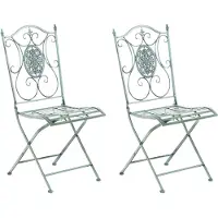 CLP Sibell Set van 2 tuinstoelen - Opvouwbaar antiek/groen