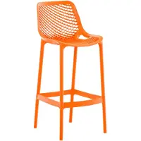 CLP Air Barkruk voor Buiten - UV-bestendig - 160 kg draagkracht - Vloerbeschermers - Met rugleuning - Voetsteun - Kunststof - oranje/rood