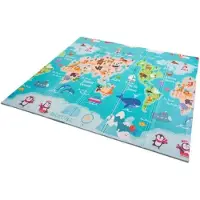 Asalvo Mundopark Xxl Folding Play Mat 200x180 Cm Blauw Kinderen