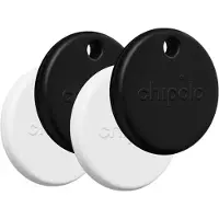 Chipolo POP - Bluetooth Tracker & KeyFinder - Werkt met Apple Find My & Android Find My Device - Tracker Apple iPhone & Android - 120 dB - Zwart & Wit - 4 Pack