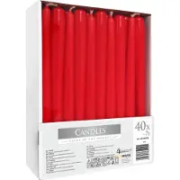 Aura Dinerkaarsen - Rood - 40 stuks - 7 Branduren