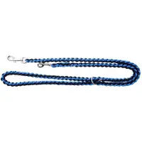 Dingo Verstelbare Vierkante Hondenriem - 220cm - Blauw/Zwart