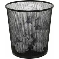Benson Kantoor prullenbak / papierbak - inhoud 19 liter - draad metaal - zwart - 26 x 26 x 28 cm