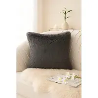 Fitizzio Decoratieve Kussenhoes Konijn 40x40 cm - Zacht Pluche in Grafietgrijs