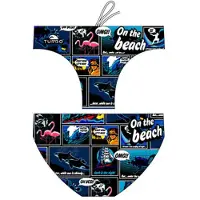 Turbo New Comic Waterpolo Swimming Brief Zwart 10 Years Jongen