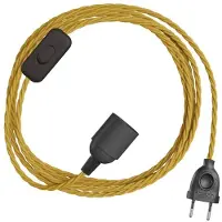 Creative Cables Snakebis Twisted E14 Kabelset Met Lamphouder. Stofgeklede Kabel En Stekker Met 2 Pinnen 1.8 M