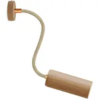 Creative Cables Fermaluce Flex 30-lamp Met Mini-rozet Van Hout En Spot Met Tub-e14-kap