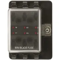 Talamex Flat Fuseholder 6 Fuses Zwart