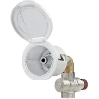 PLASTIMO Chromed Water Inlet Square Straight Box Transparant