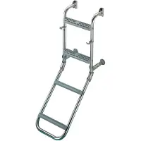Oem Marine Stainless Steel Folding Ladder 3 Steps Zilver 84 x 40 x 30 cm