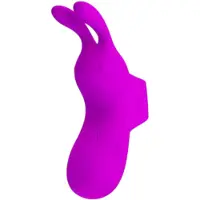 Pretty Love Bunny - vinger vibrator met konijn oortjes - siliconen - paars