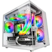 Mars Gaming MC-VIEWW, Mini-tower, PC, Wit, Micro ATX, Mini-ITX, Behuizing, Gehard glas, Gaming