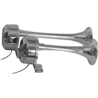 PLASTIMO Stainless Steel Double Horn 12v Zilver
