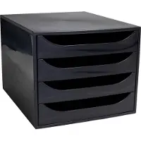 Exacompta ECOBOX ladebox 4 laden frambooskleurig, A4/A4+, open front, stil, veiligheidsstop