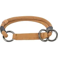Trixie BE NORDIC HALSBAND HOND HALF-SLIP LEER BRUIN 60X1 CM